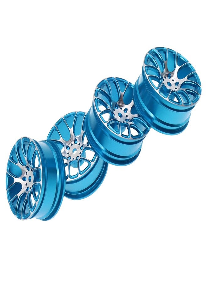 Treehobby 4 قطع من جنوط عجلات معدنية من Treehobby، محاور سداسية 12 مم، عرض 26 مم، متوافقة مع Tamiya TT-01 Kyosho RedCat Sakura D4 XIS HSP 1/10 RC Drift On-Road Racing Touring Car Upgrades Parts (أزرق) - Image 5